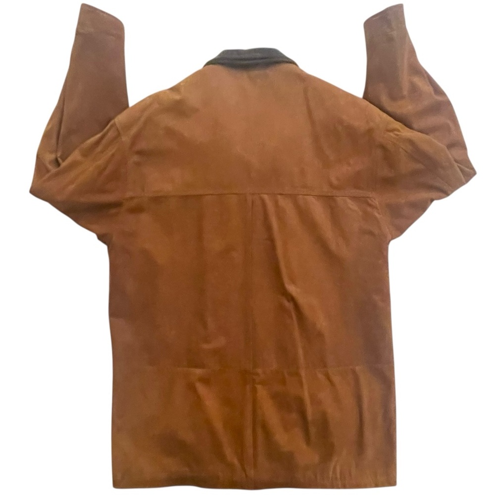 Johnston & Murphy Leather Field Coat Jacket Mens Size 42 Brown Lambskin Two Tone - Picture 3 of 16
